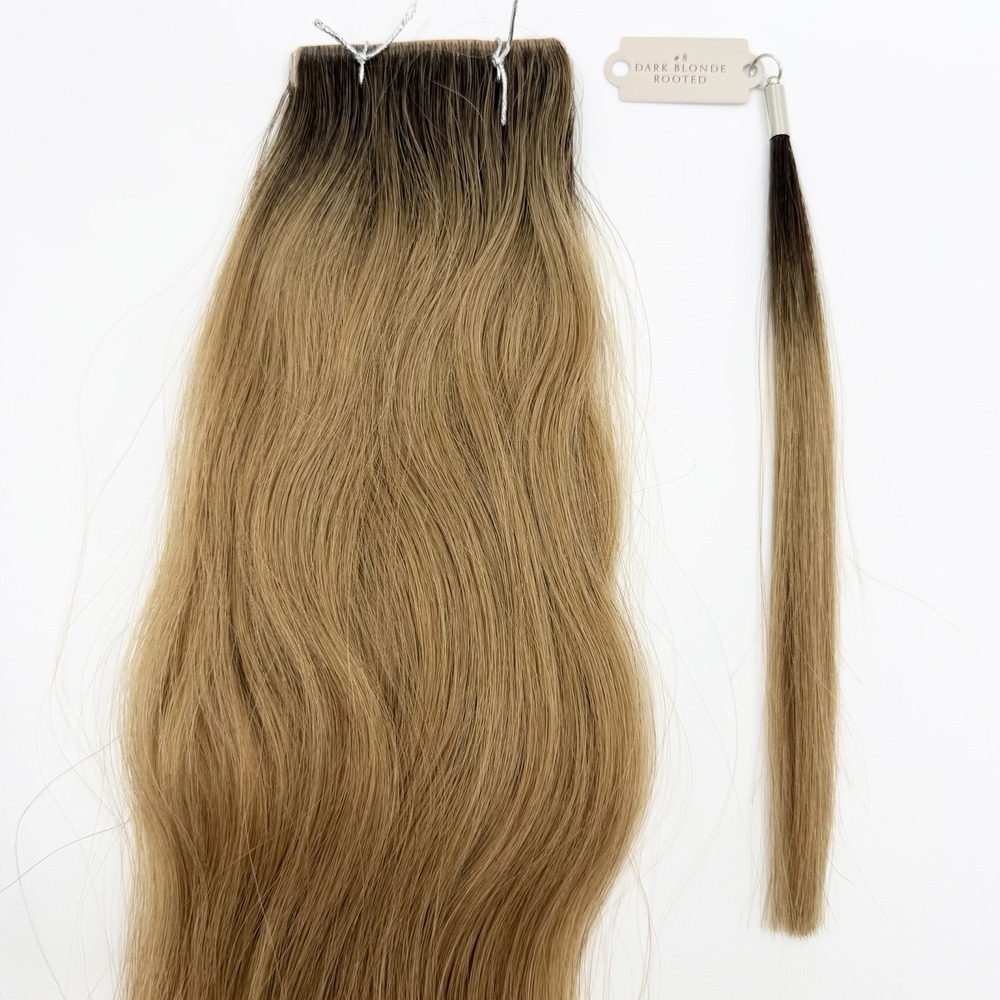 Glam Seamless x Valles Tape In Hair Extension 25" #8 Dark Blonde Rooted NEW Remy - Picture 7 of 8